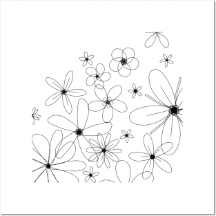 Daisy Flower white minimal black white Posters and Art